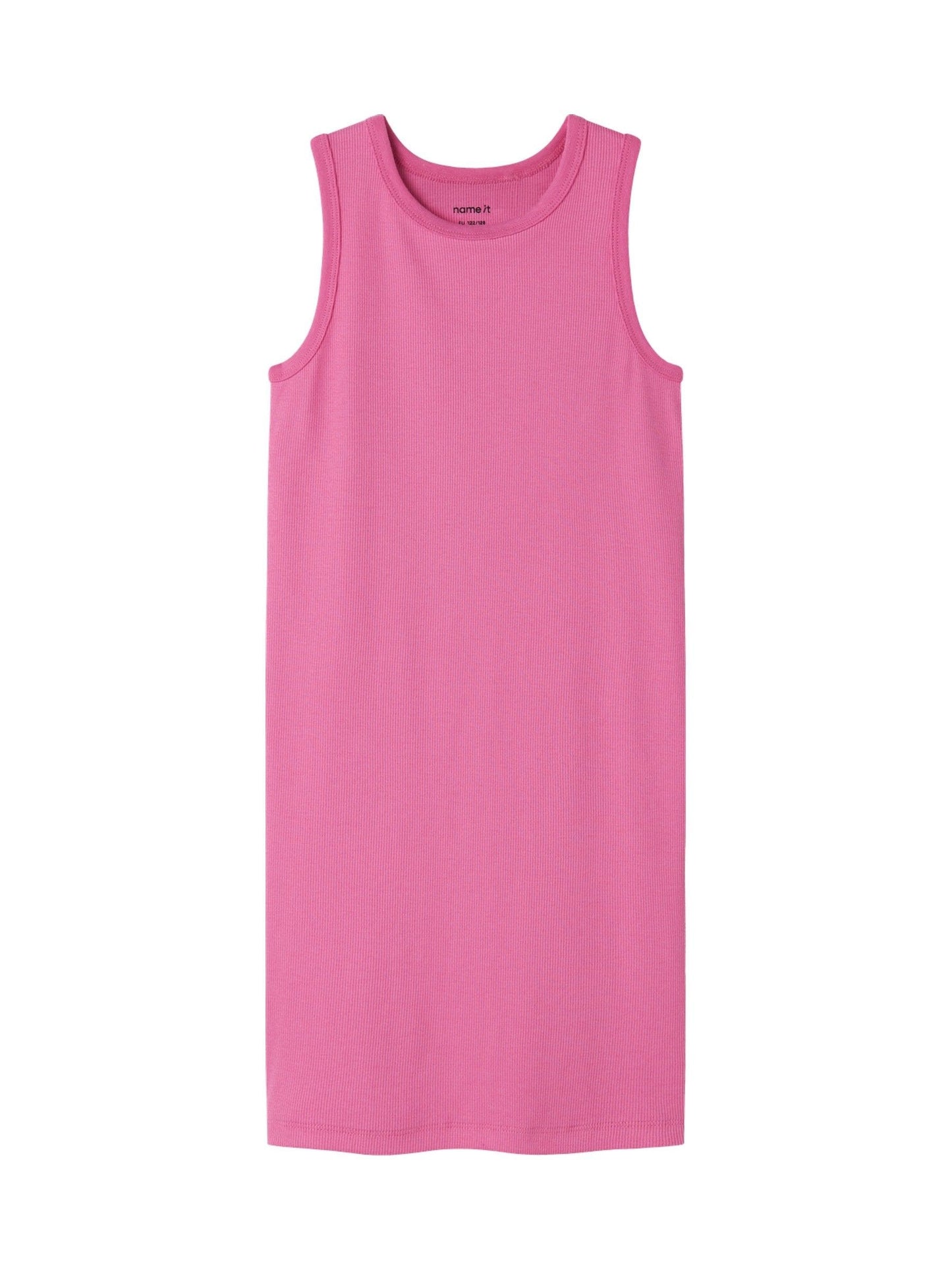 NAME IT Pink Ribbed Cotton Tank Dress image 1