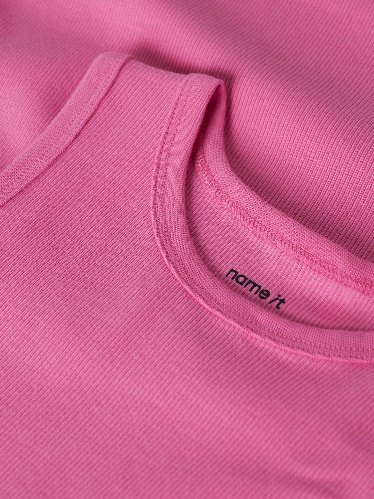 NAME IT Pink Ribbed Cotton Tank Dress image 3