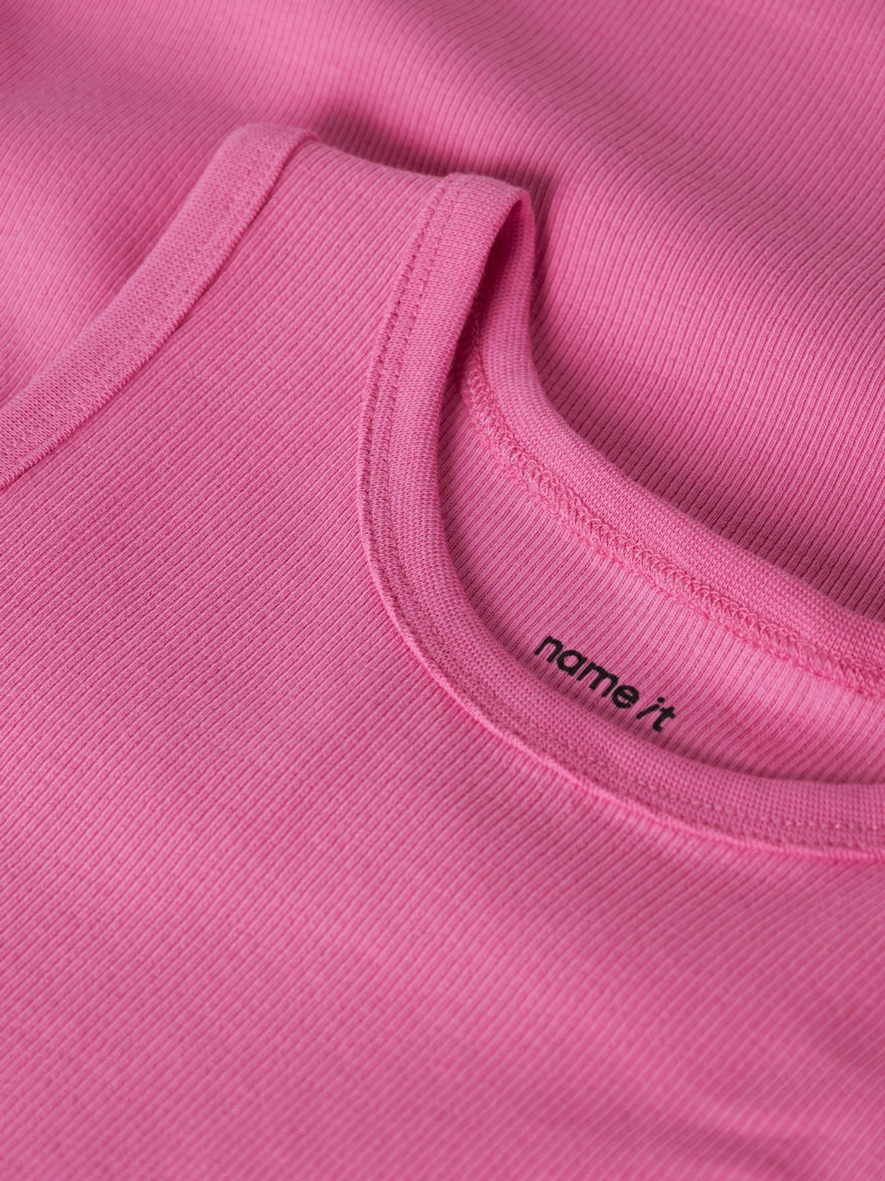 NAME IT Pink Ribbed Cotton Tank Dress image 3