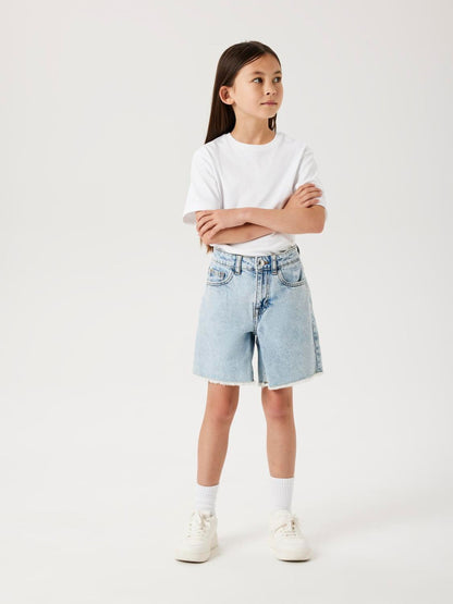 Dsiney Kidz - Name It Blue Frayed Hem Wide Fit Denim Shorts image 1