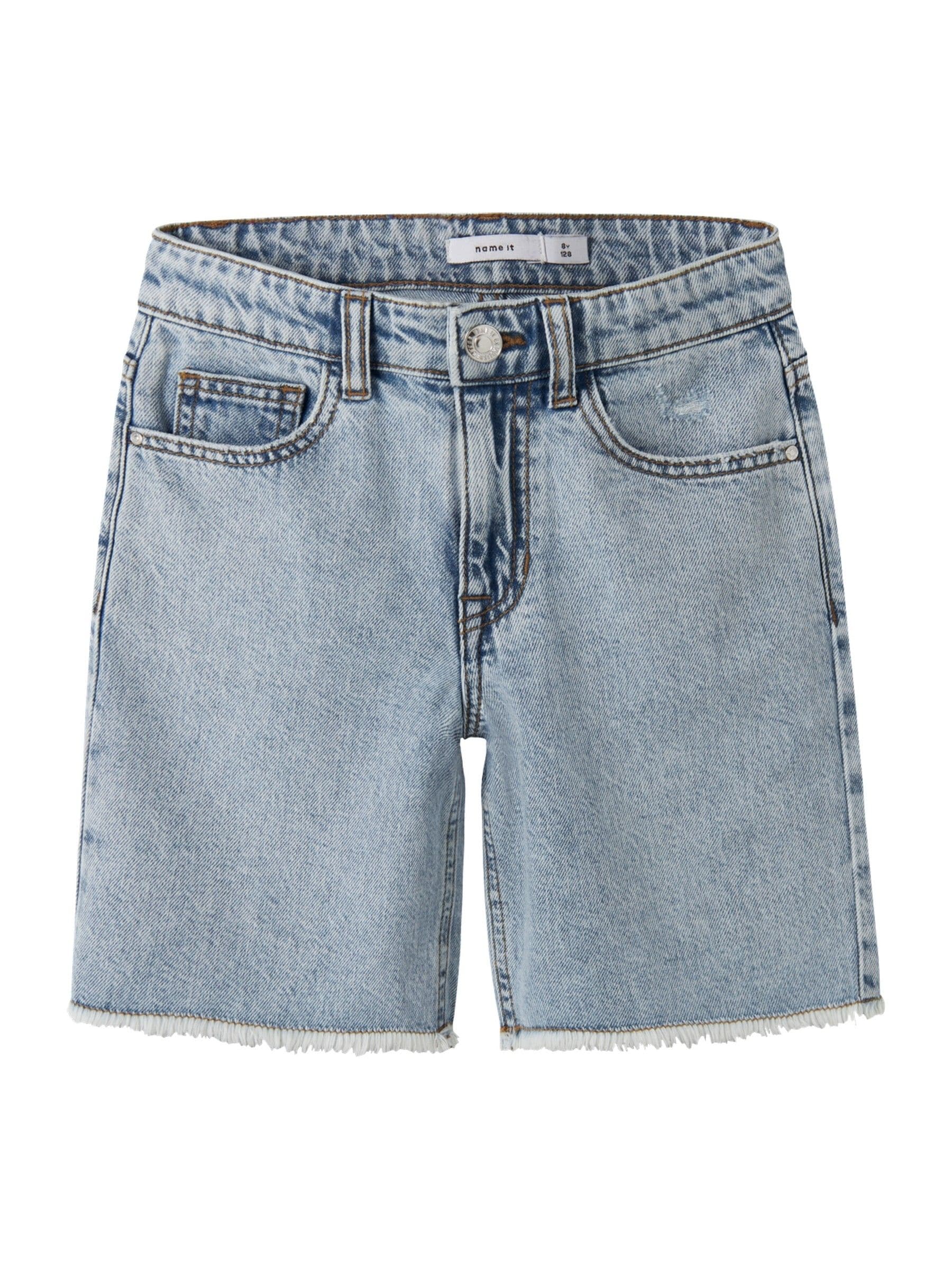Dsiney Kidz - Name It Blue Frayed Hem Wide Fit Denim Shorts image 2