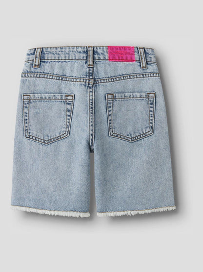 Dsiney Kidz - Name It Blue Frayed Hem Wide Fit Denim Shorts image 3