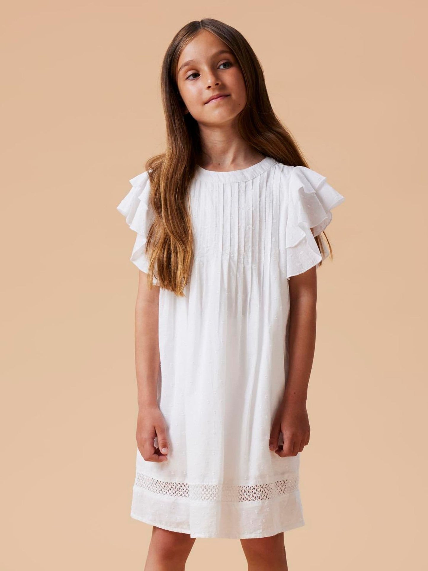 Name It White Short Frill Sleeve Dress image 1