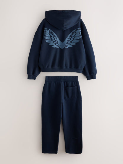 Castore Navy Oversized Zip Through Hoodie and Straight Leg Jogger Set - image 11