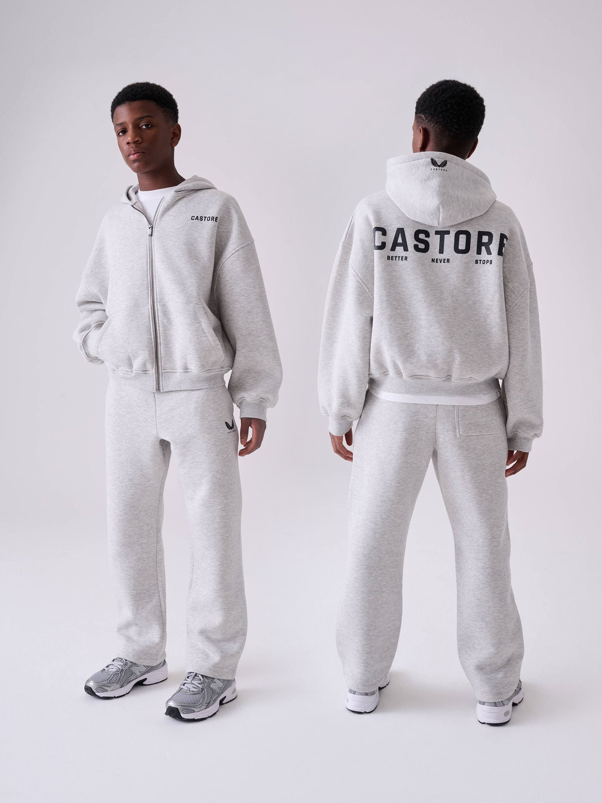 Castore Grey Oversized Zip Through Hoodie and Straight Leg Jogger Set - image 1