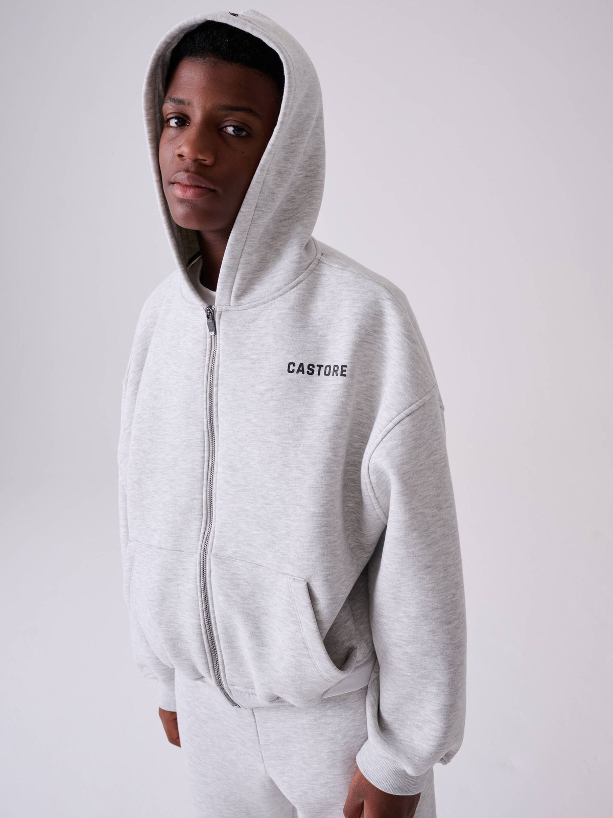 Castore Grey Oversized Zip Through Hoodie and Straight Leg Jogger Set - image 4