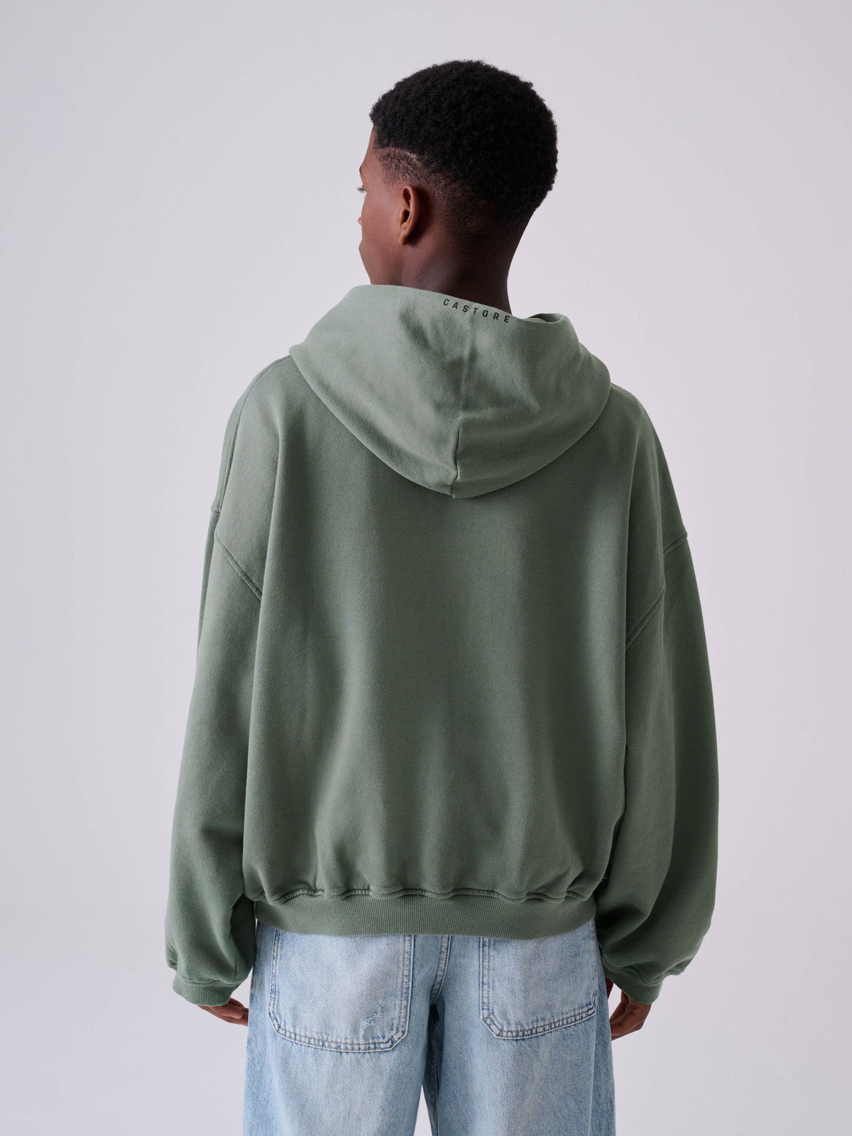 Castore Khaki Green Logo Oversized Heavyweight Cotton Hoodie - image 2