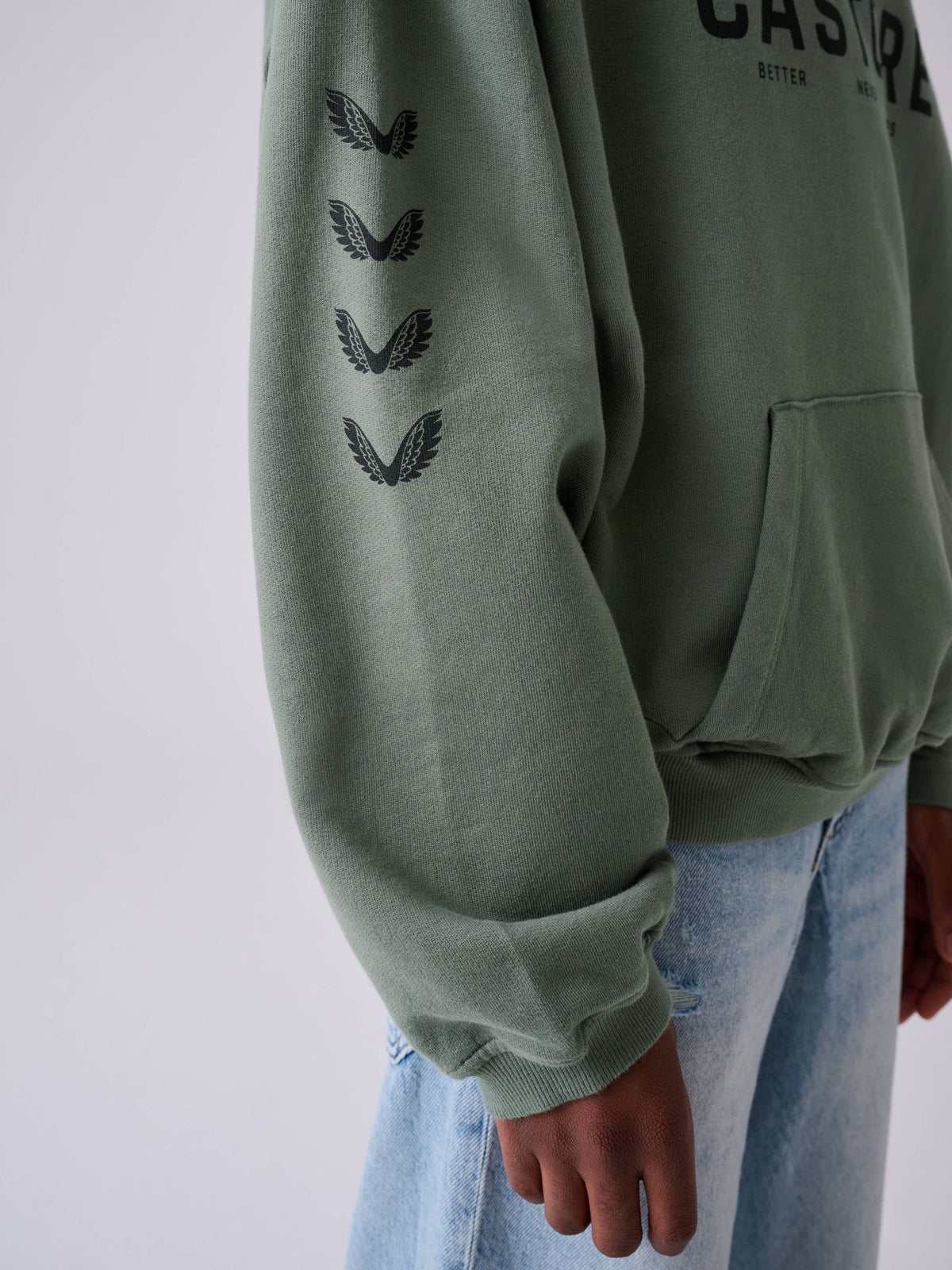 Castore Khaki Green Logo Oversized Heavyweight Cotton Hoodie - image 5