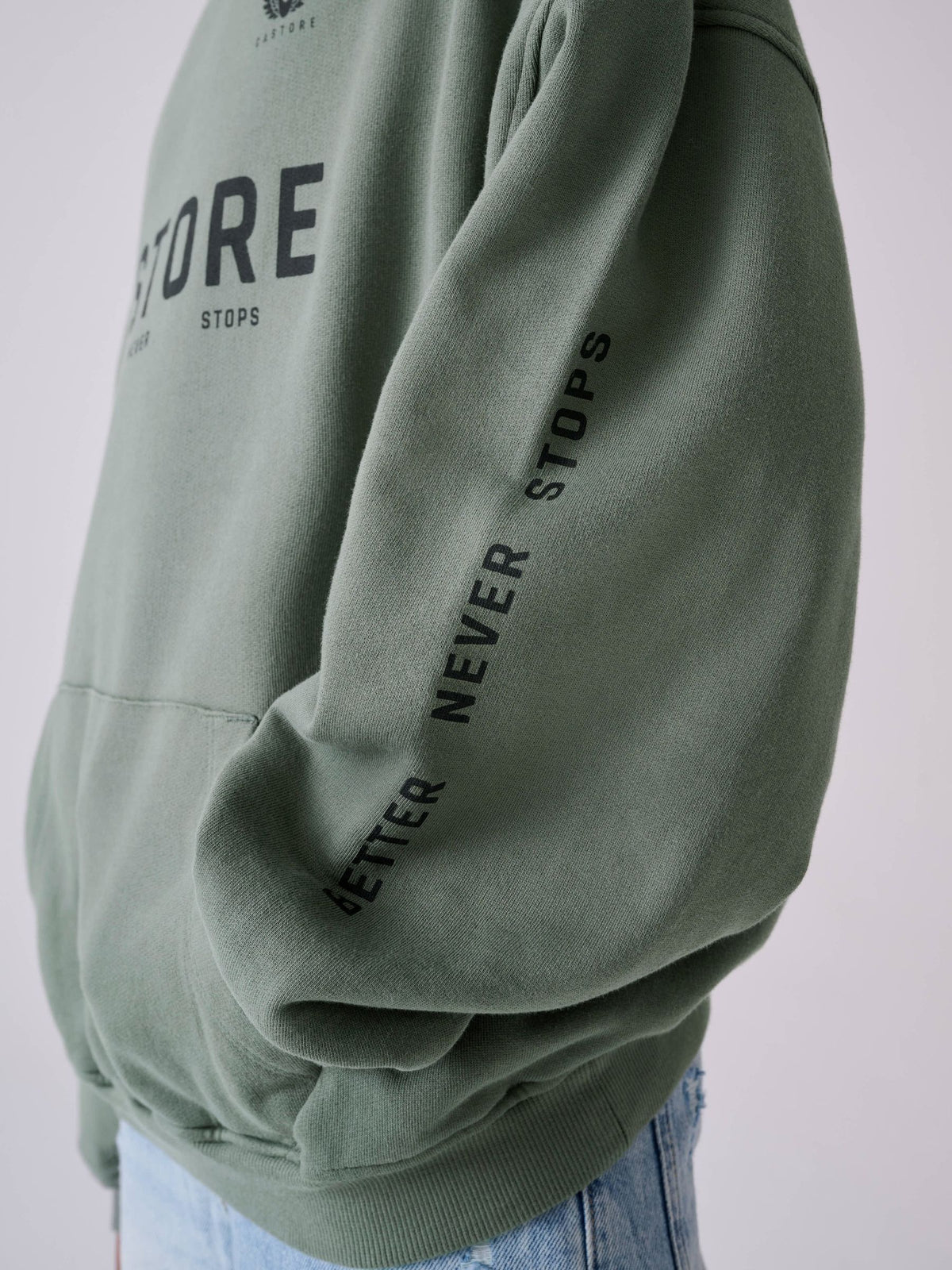 Castore Khaki Green Logo Oversized Heavyweight Cotton Hoodie - image 6