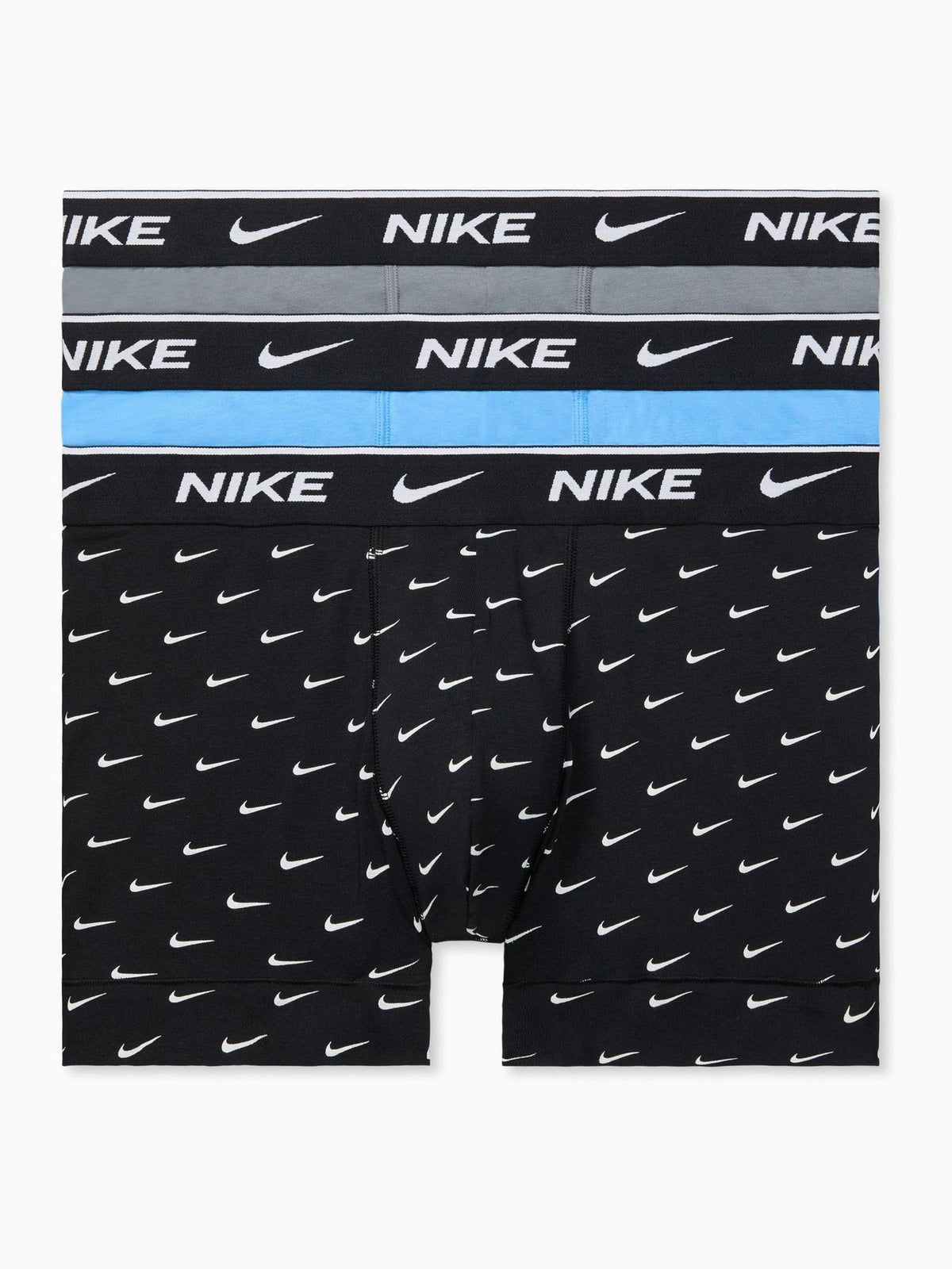 Dsiney Kidz - Nike Grey/Black/Blue Essential Cotton Stretch Boxer Trunks 3 Pack image 1