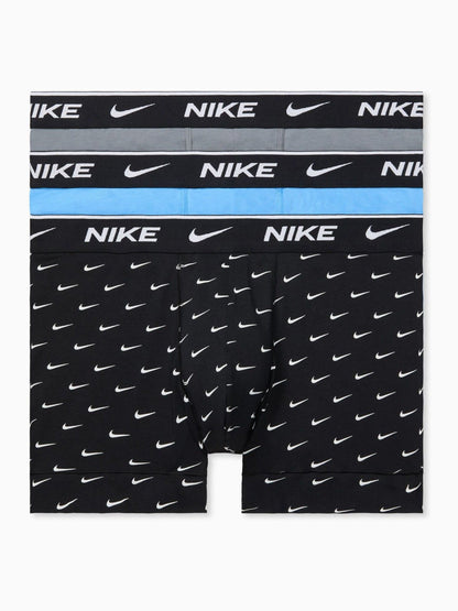 Dsiney Kidz - Nike Grey/Black/Blue Essential Cotton Stretch Boxer Trunks 3 Pack image 1