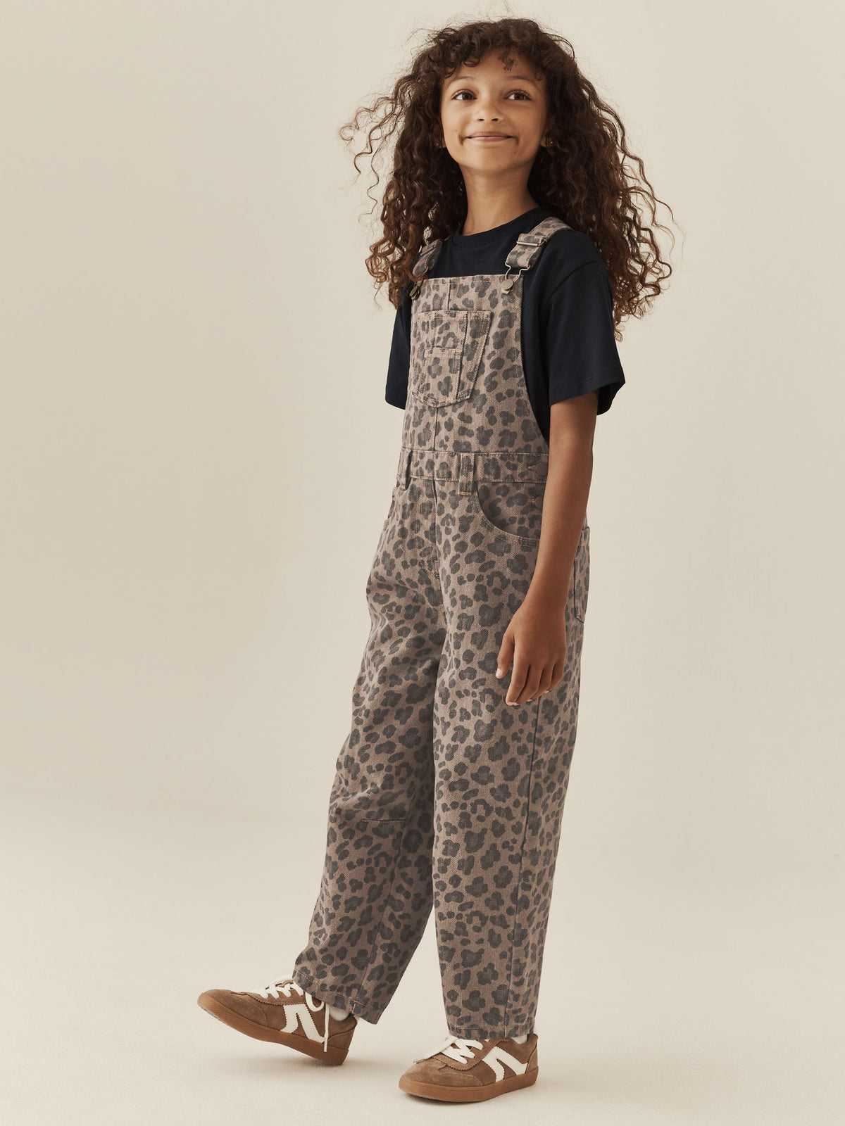 Animal Print Barrel Leg Dungarees (3-16yrs) - image 1
