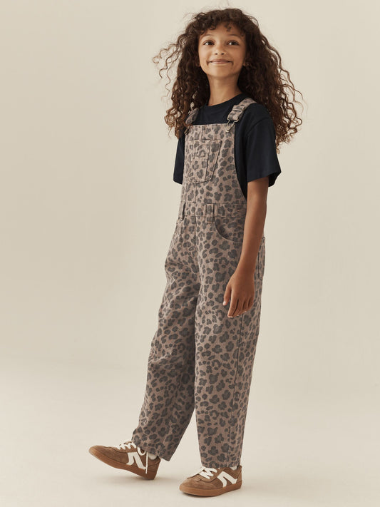Animal Print Barrel Leg Dungarees (3-16yrs) - image 1