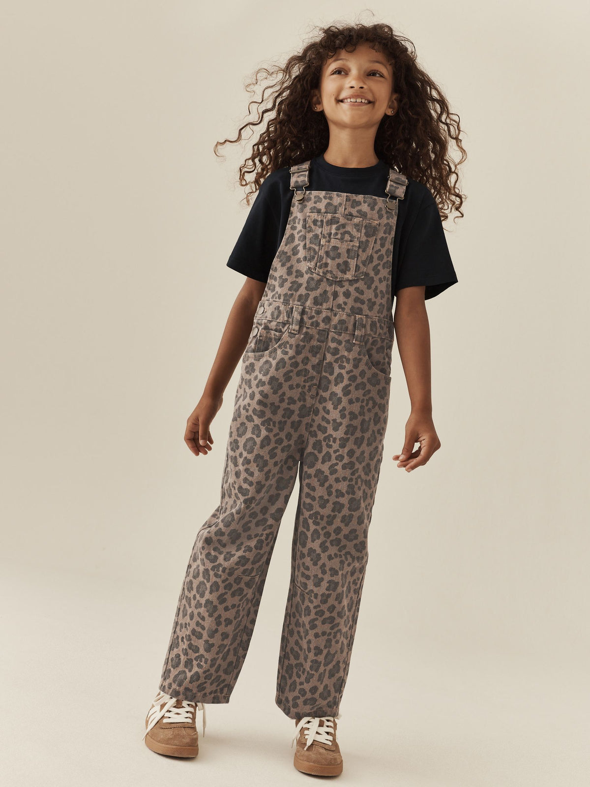 Animal Print Barrel Leg Dungarees (3-16yrs) - image 2