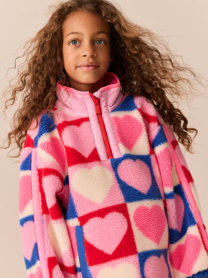Little Bird Rainbow Hearts 1/4 Zip Borg Fleece - image 4