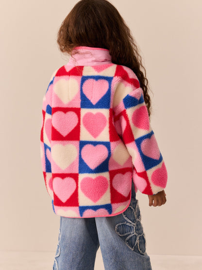 Little Bird Rainbow Hearts 1/4 Zip Borg Fleece - image 5