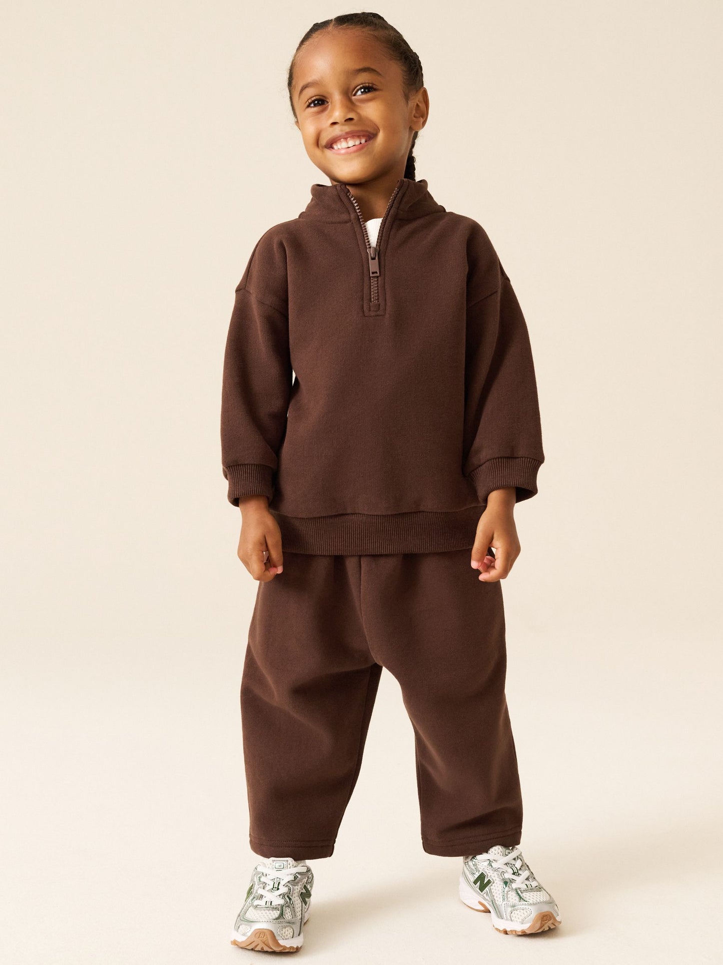Dsiney Kidz - Chocolate Brown Wide Fit Soft Touch Jersey Joggers (3mths-7yrs) image 1