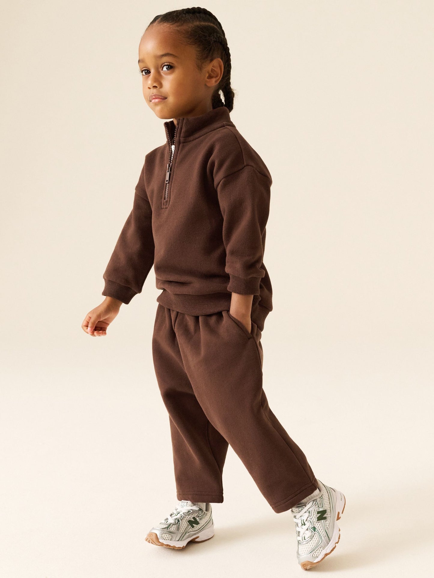 Dsiney Kidz - Chocolate Brown Wide Fit Soft Touch Jersey Joggers (3mths-7yrs) image 2