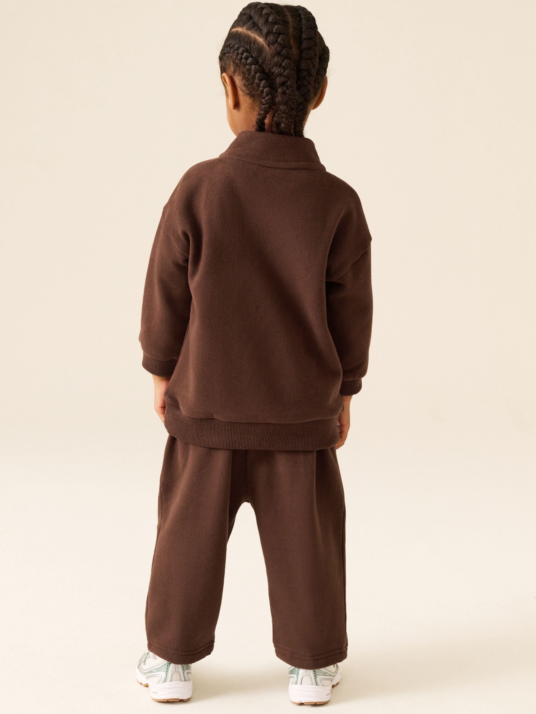 Dsiney Kidz - Chocolate Brown Wide Fit Soft Touch Jersey Joggers (3mths-7yrs) image 3