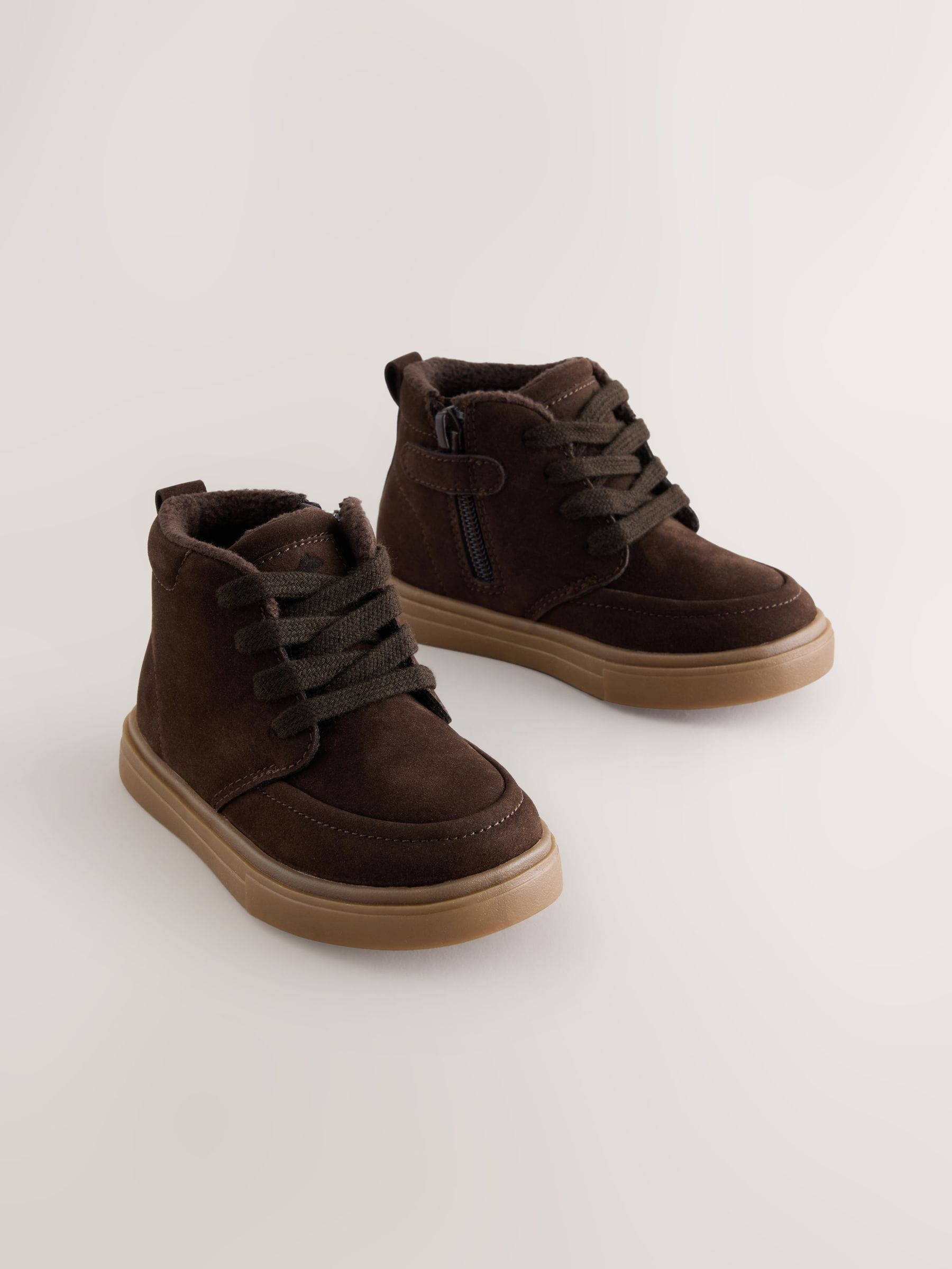Chocolate Brown Wide Fit (G) Warm Lined Lace up Boots image 1