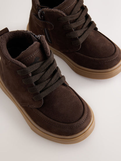 Chocolate Brown Wide Fit (G) Warm Lined Lace up Boots image 4