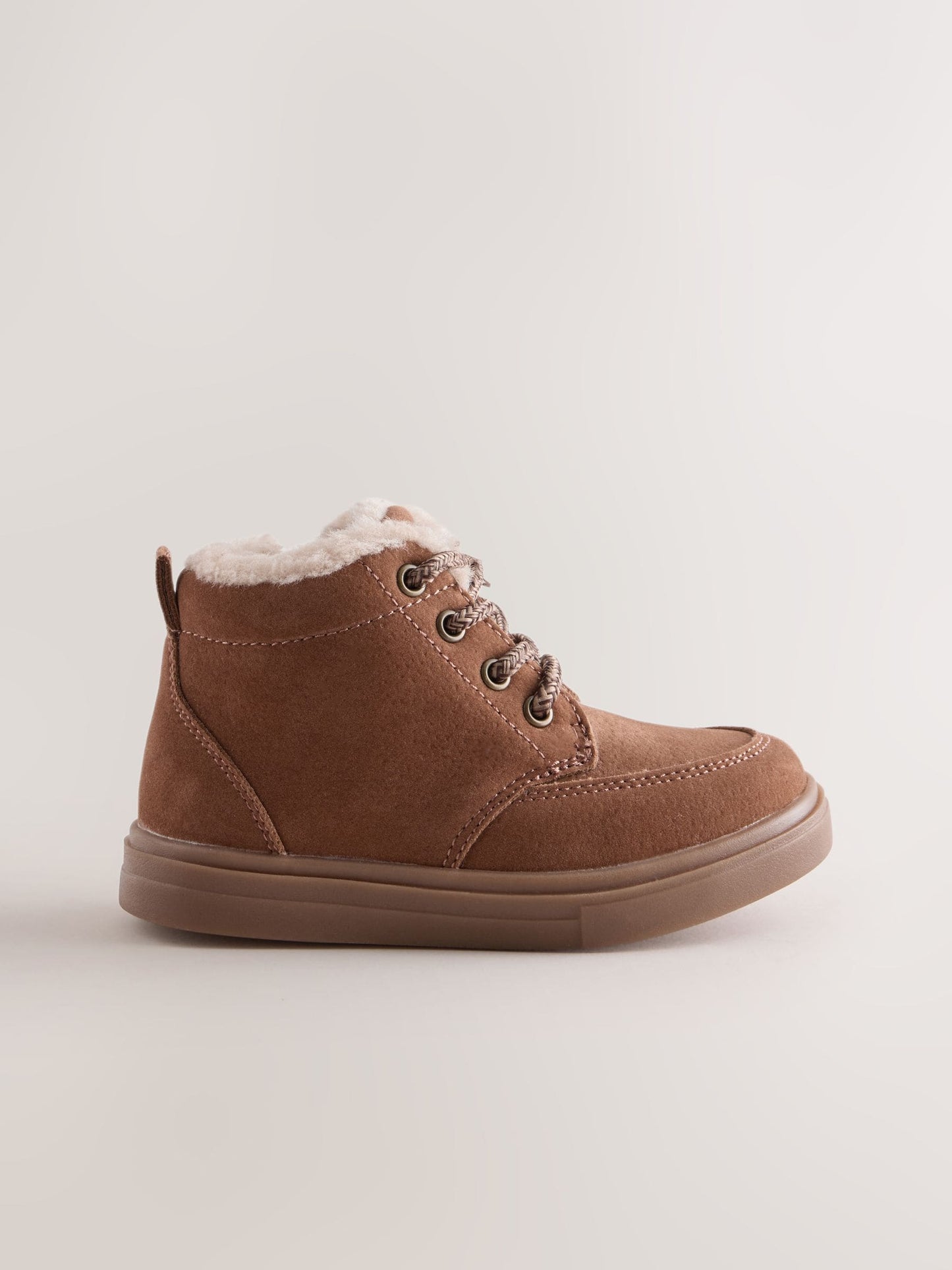 Tan Brown Wide Fit (G) Warm Lined Lace up Boots image 2