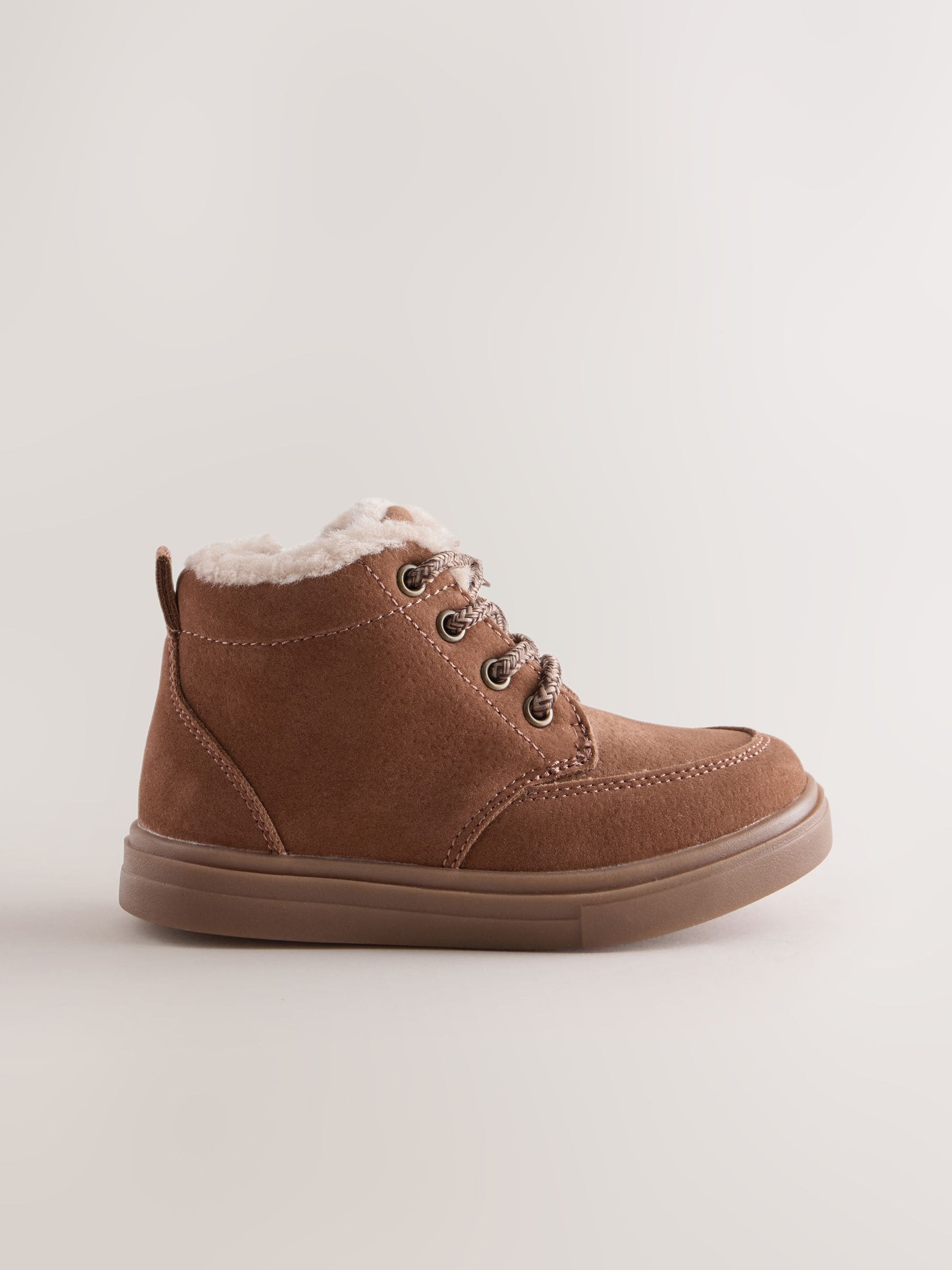 Tan Brown Wide Fit (G) Warm Lined Lace up Boots image 2