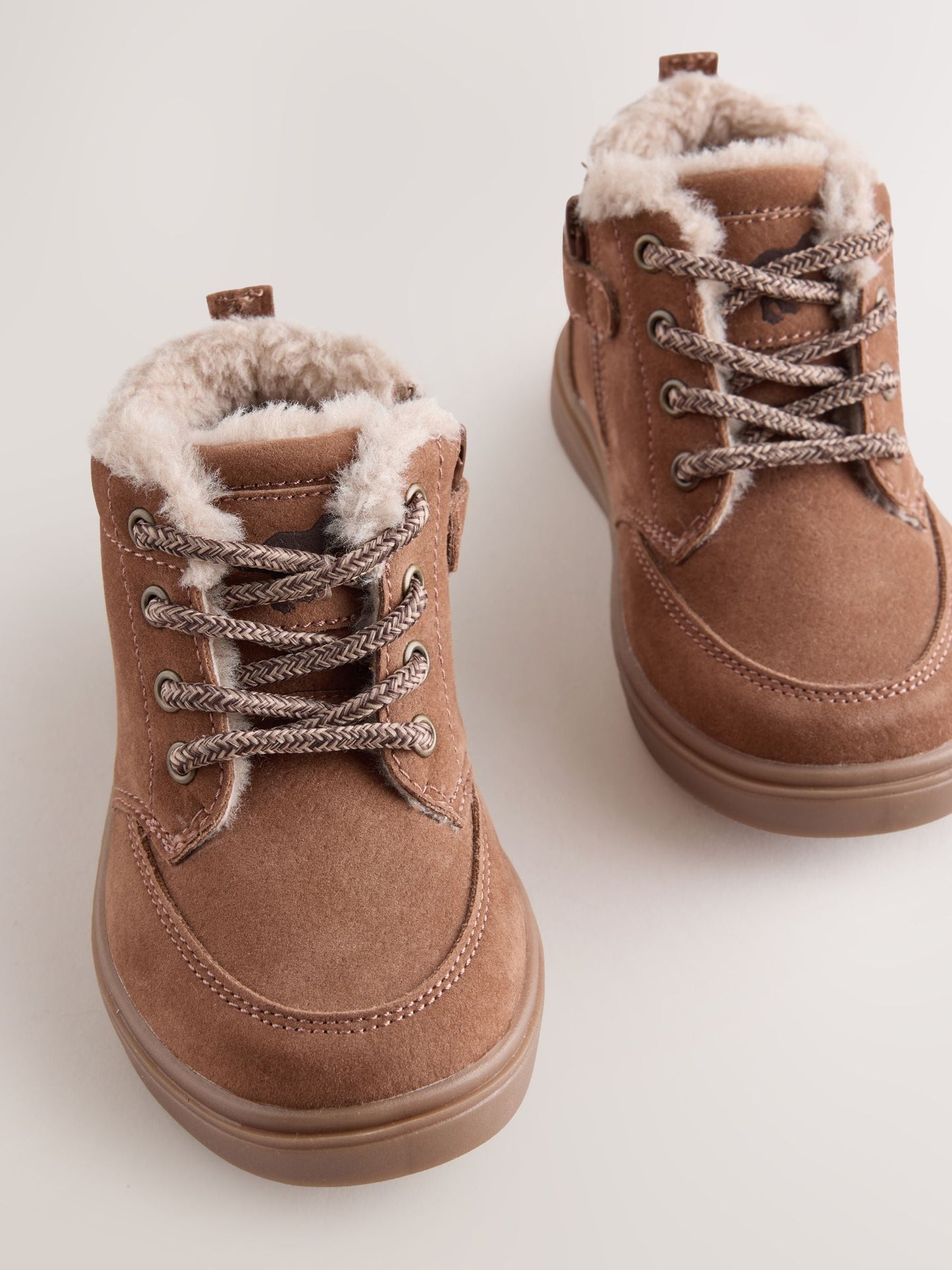 Tan Brown Wide Fit (G) Warm Lined Lace up Boots image 3