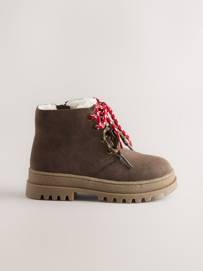 Chocolate Brown Standard Fit (F) Warm Lined Double Lace Boots - image 2