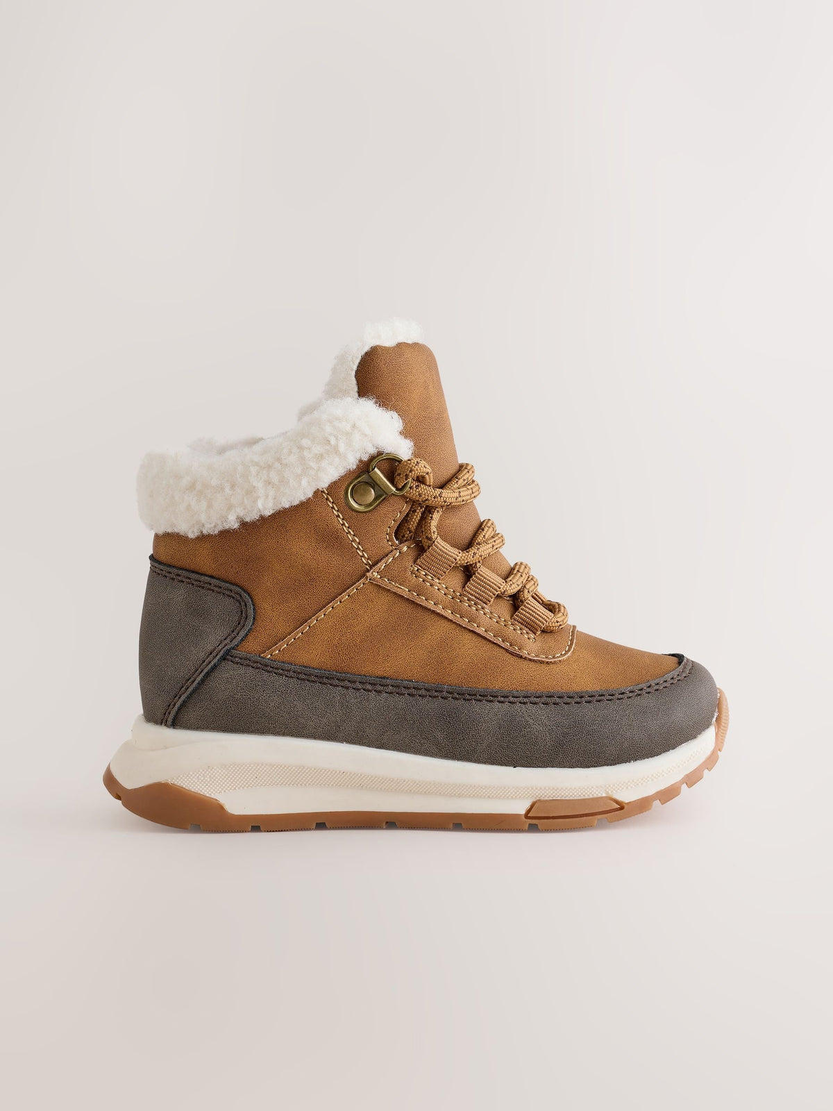 Tan Brown Standard Fit (F) Lace Up Walker Boots - image 2