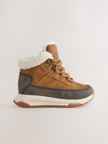 Tan Brown Standard Fit (F) Lace Up Walker Boots - image 2