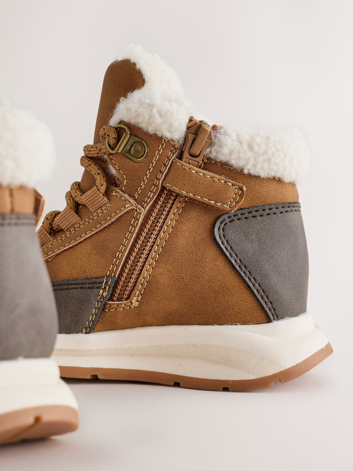 Tan Brown Standard Fit (F) Lace Up Walker Boots - image 4