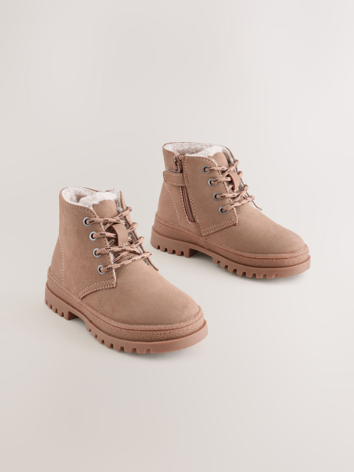 Neutral Standard Fit (F) Warm Lined Double Lace Boots - image 3