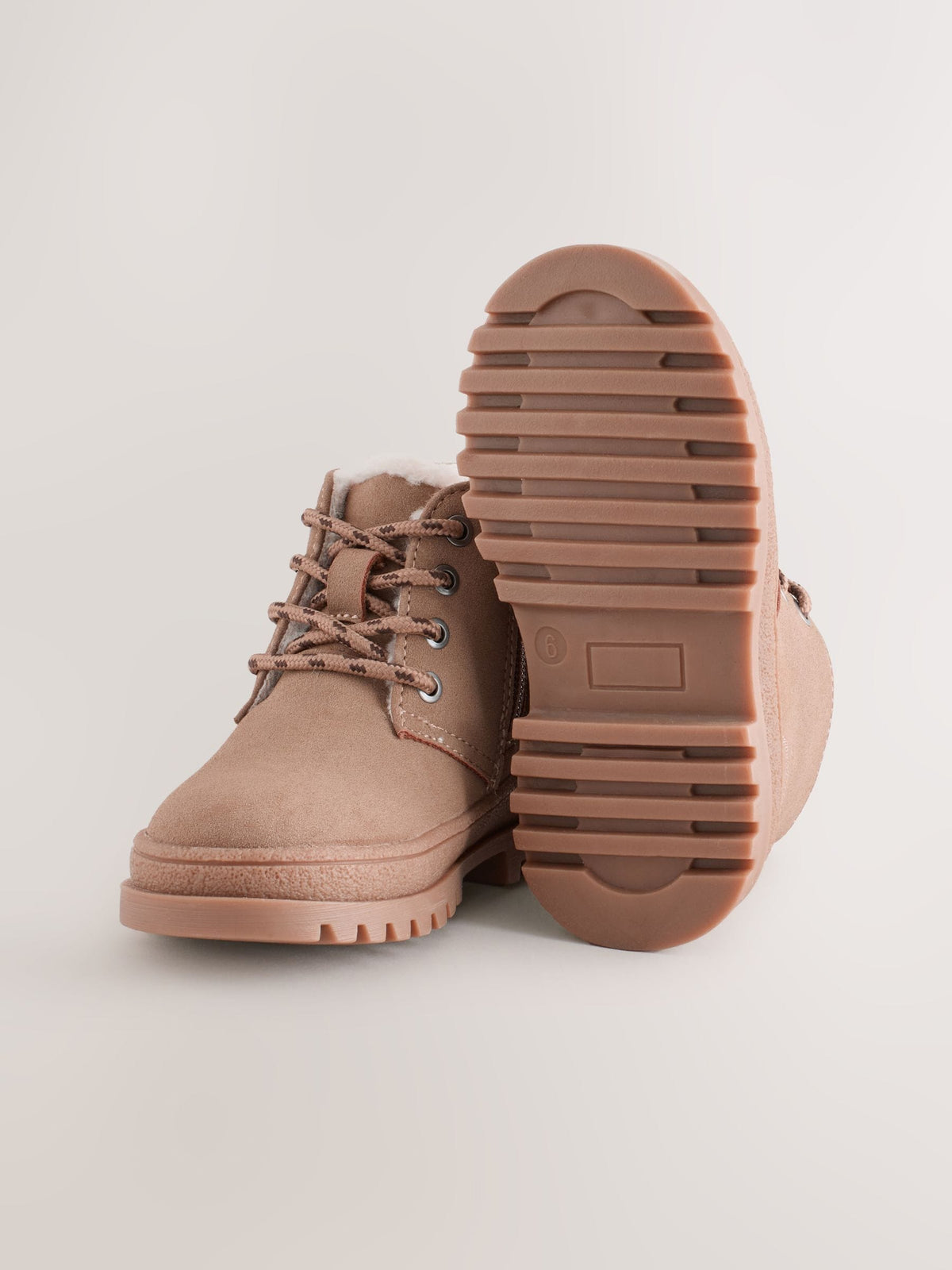 Neutral Standard Fit (F) Warm Lined Double Lace Boots - image 6