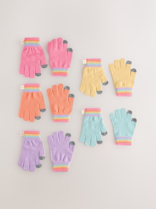 Dsiney Kidz - Little Bird by Jools Oliver Multi Pastel Rainbow Gloves 5 Pack image 1