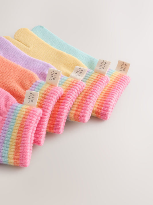 Dsiney Kidz - Little Bird by Jools Oliver Multi Pastel Rainbow Gloves 5 Pack image 2