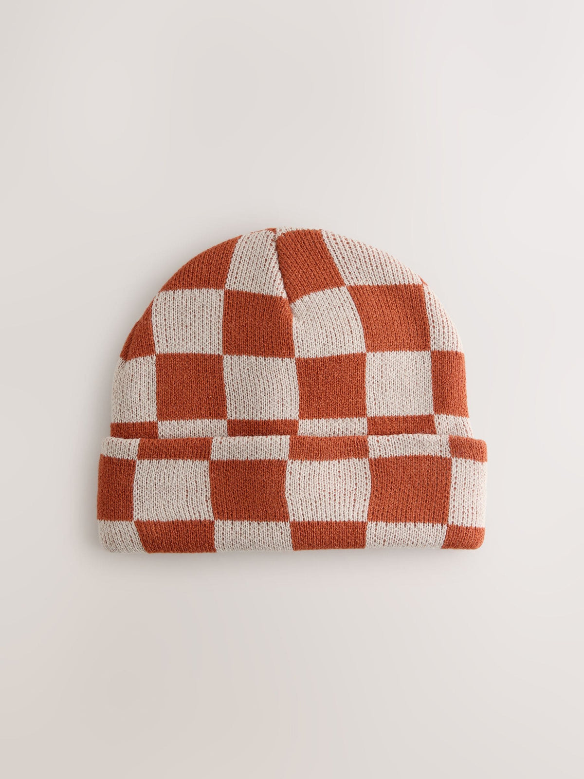 Dsiney Kidz - Rust/Ecru Check Beanie Hat (1-16yrs) image 1