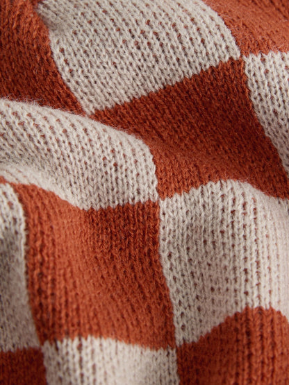 Dsiney Kidz - Rust/Ecru Check Beanie Hat (1-16yrs) image 2