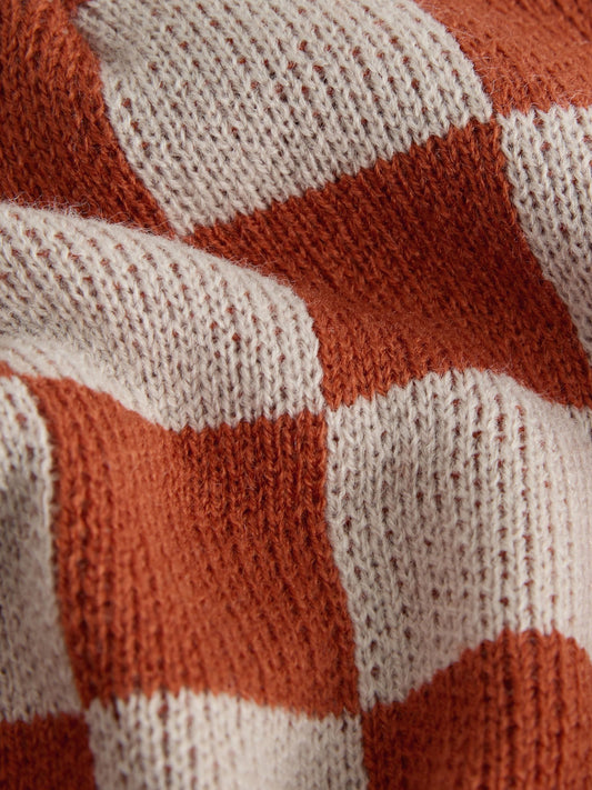 Dsiney Kidz - Rust/Ecru Check Beanie Hat (1-16yrs) image 2