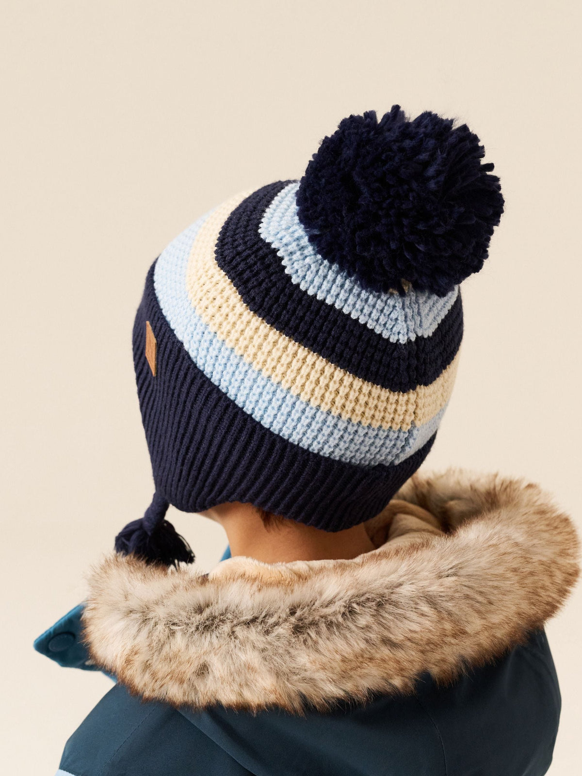 Dsiney Kidz - Navy/White stripe Pom Knitted Beanie Hat (3mths-13yrs) image 3