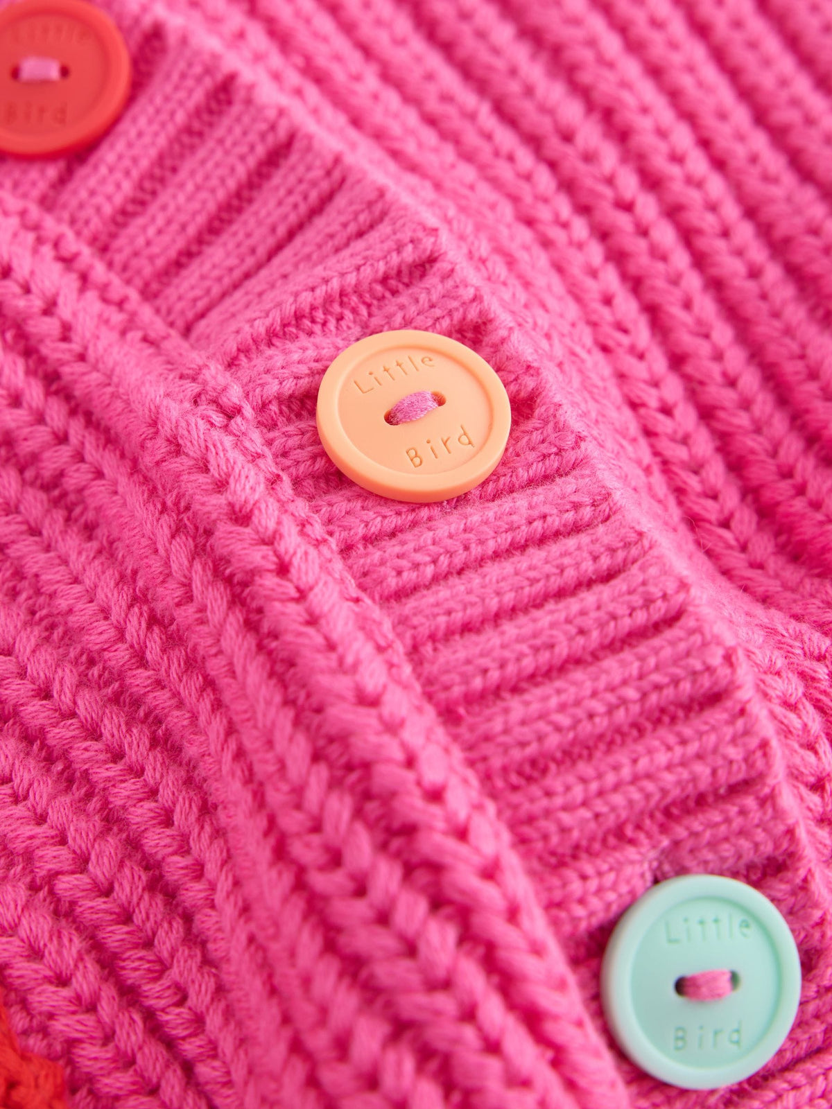 Dsiney Kidz - Little Bird by Jools Oliver Pink Raspberry Crochet Pocket Cardigan image 8