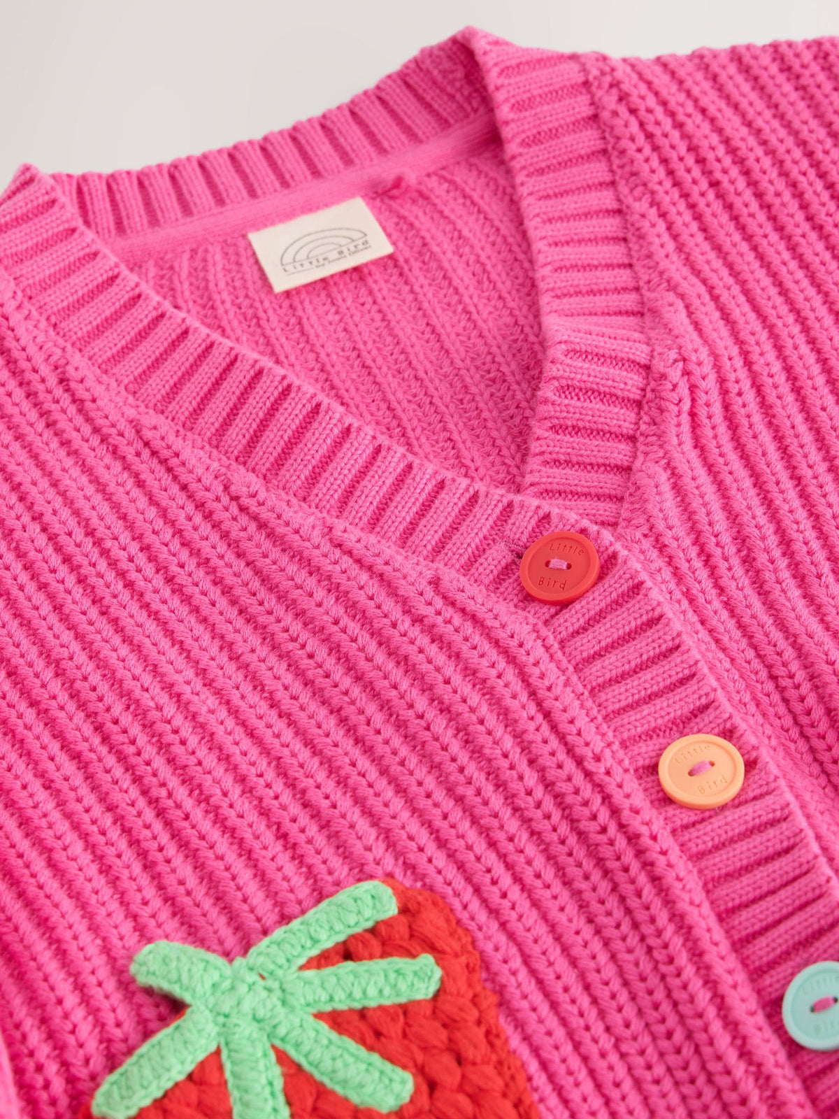 Dsiney Kidz - Little Bird by Jools Oliver Pink Raspberry Crochet Pocket Cardigan image 9