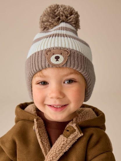 Neutral Knitted Pom Hat (3mths-10yrs) - image 1