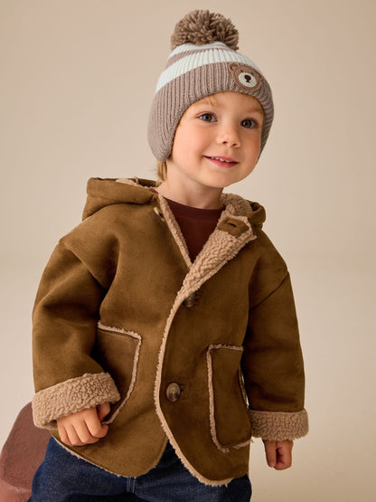 Neutral Knitted Pom Hat (3mths-10yrs) - image 2