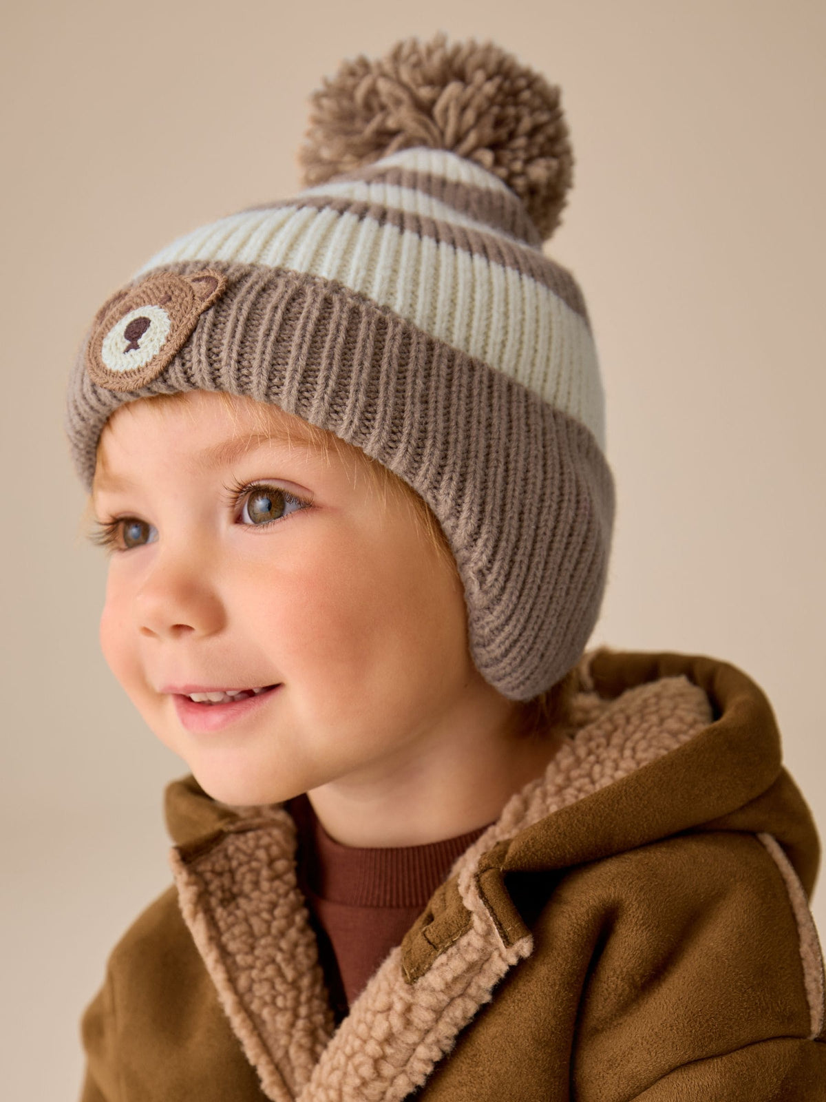 Neutral Knitted Pom Hat (3mths-10yrs) - image 3
