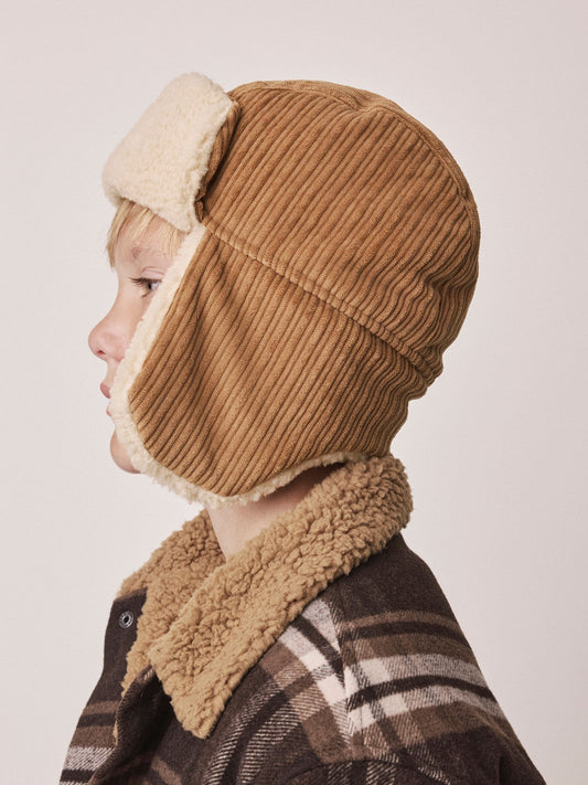 Dsiney Kidz - Camel/Ecru Corduroy Trapper Hat (1-16yrs) image 1