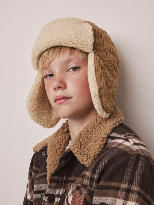 Dsiney Kidz - Camel/Ecru Corduroy Trapper Hat (1-16yrs) image 2