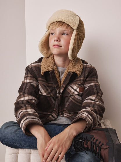 Dsiney Kidz - Camel/Ecru Corduroy Trapper Hat (1-16yrs) image 3