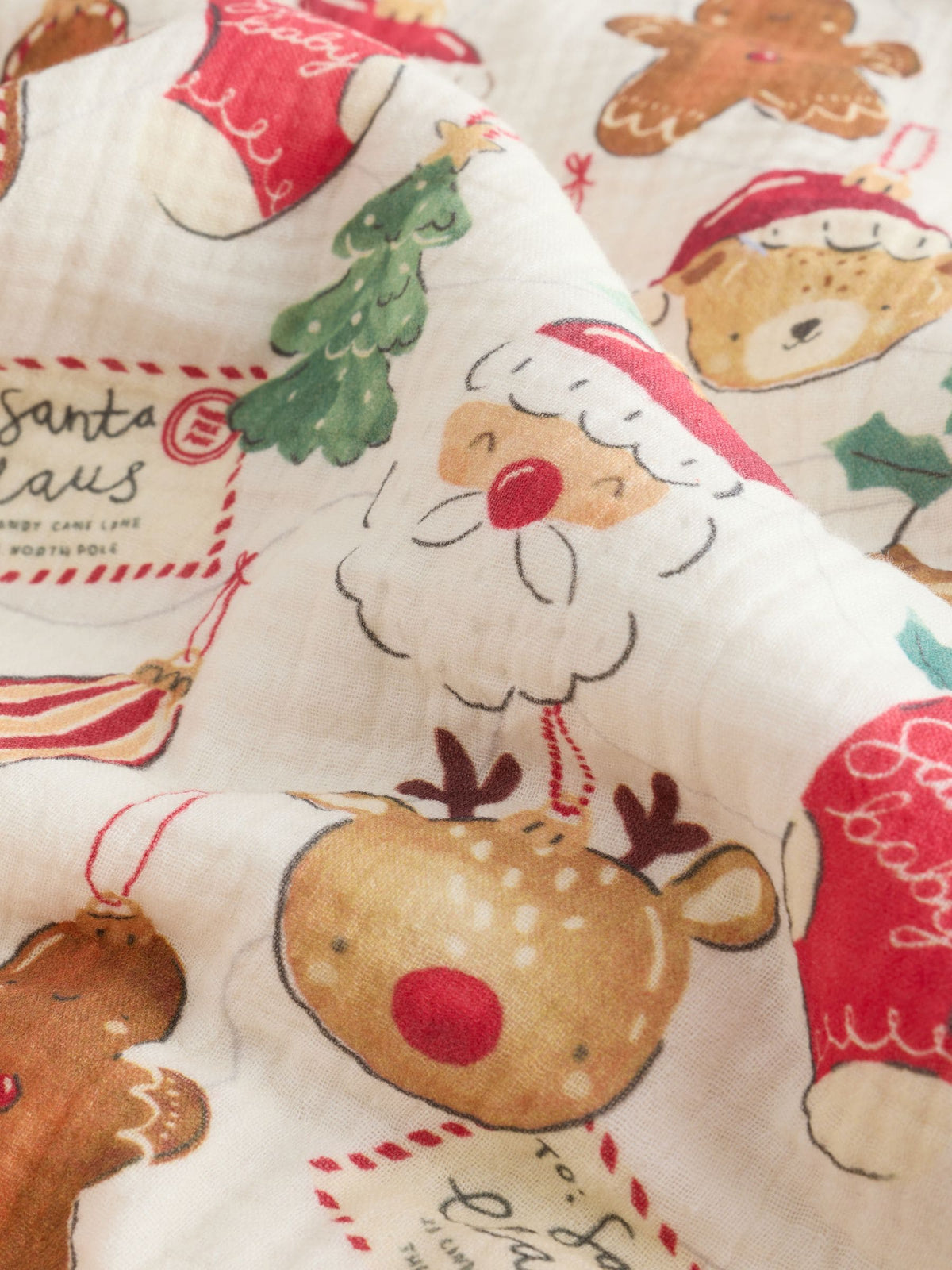 Christmas Bauble Character Muslin Fleece Baby Blanket - image 4