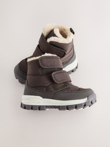 Dsiney Kidz - Chocolate Brown Standard Fit (F) Waterproof Warm Lined Touch Fastening Walking Boots image 4